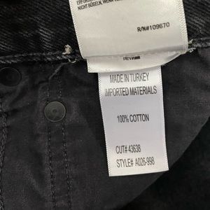 Agolde black distressed jean shorts